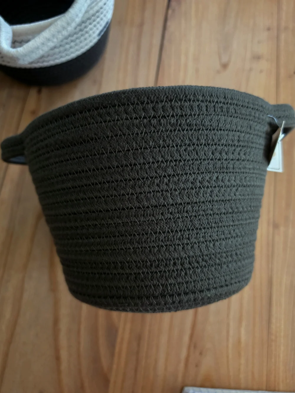 Set of 3 Woven Storage Baskets - Cream, Taupe, Charcoal